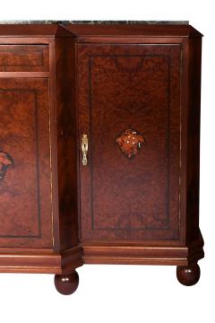 Art Deco Sideboard Buffet Walnut and Amboyna Wood Marble Top - 3429313