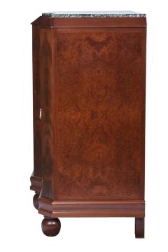 Art Deco Sideboard Buffet Walnut and Amboyna Wood Marble Top - 3429346