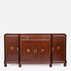 Art Deco Sideboard Buffet Walnut and Amboyna Wood Marble Top - 3430549