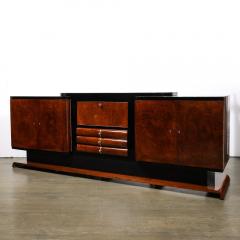 Art Deco Sideboard in Bookmatched Burled Amboyna Wood Mahogany Walnut Base - 3600123