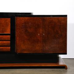 Art Deco Sideboard in Bookmatched Burled Amboyna Wood Mahogany Walnut Base - 3600132
