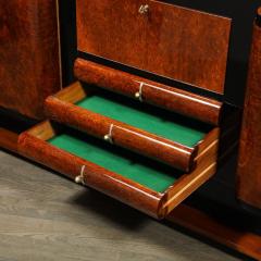 Art Deco Sideboard in Bookmatched Burled Amboyna Wood Mahogany Walnut Base - 3600226