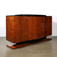 Art Deco Sideboard in Burled Bookmatched Amboyna Wood w Black Lacquer Detail - 3599963