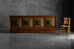 Art Deco Sideboard with Pyramid Inlay Doors France 1930s - 4549546
