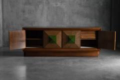 Art Deco Sideboard with Pyramid Inlay Doors France 1930s - 4549599