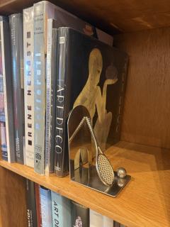 Art Deco Silver Plate Tennis Racket Bookends France Circa 1940 - 4750466