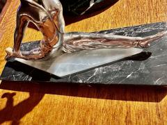 Art Deco Silvered Bronze Dancer with Ball on Marble - 3794590
