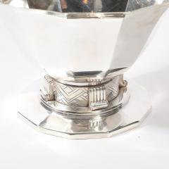Art Deco Skyscraper Style Apollo Co Silver Plated Bowl w Chevron Motif - 4347269