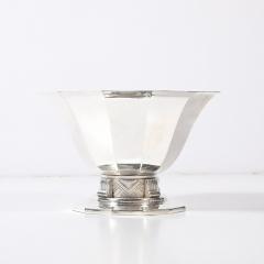 Art Deco Skyscraper Style Apollo Co Silver Plated Bowl w Chevron Motif - 4347270