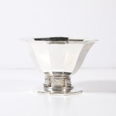 Art Deco Skyscraper Style Apollo Co Silver Plated Bowl w Chevron Motif - 4347273