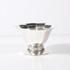 Art Deco Skyscraper Style Apollo Co Silver Plated Bowl w Chevron Motif - 4347274