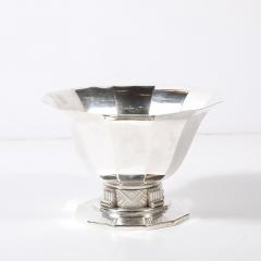 Art Deco Skyscraper Style Apollo Co Silver Plated Bowl w Chevron Motif - 4347275