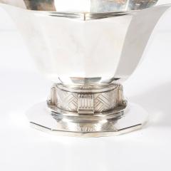 Art Deco Skyscraper Style Apollo Co Silver Plated Bowl w Chevron Motif - 4347276