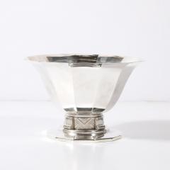 Art Deco Skyscraper Style Apollo Co Silver Plated Bowl w Chevron Motif - 4347277