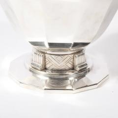 Art Deco Skyscraper Style Apollo Co Silver Plated Bowl w Chevron Motif - 4347278