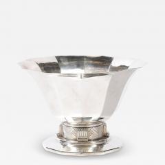 Art Deco Skyscraper Style Apollo Co Silver Plated Bowl w Chevron Motif - 4351366