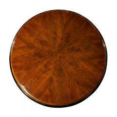 Art Deco Skyscraper Style Bookmatched Walnut Black Lacquer Dining Centre Table - 3802140