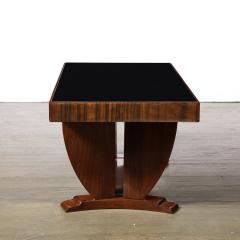 Art Deco Skyscraper Style Cocktail Table in Book Matched Walnut Vitrolite Top - 3409099