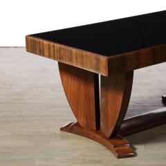 Art Deco Skyscraper Style Cocktail Table in Book Matched Walnut Vitrolite Top - 3409192