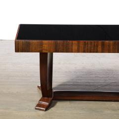 Art Deco Skyscraper Style Cocktail Table in Book Matched Walnut Vitrolite Top - 3409194