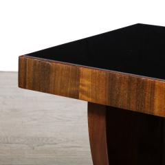 Art Deco Skyscraper Style Cocktail Table in Book Matched Walnut Vitrolite Top - 3409222
