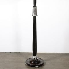 Art Deco Skyscraper Style Frosted Rose Glass Torchiere w Stylized Cubist Detail - 4233705