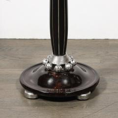 Art Deco Skyscraper Style Frosted Rose Glass Torchiere w Stylized Cubist Detail - 4233708
