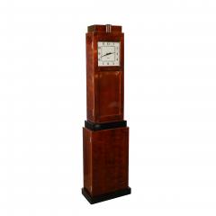 Art Deco Skyscraper Style Grandfather Clock in Walnut with Black Lacquer Accents - 4622411
