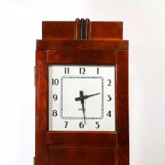Art Deco Skyscraper Style Grandfather Clock in Walnut with Black Lacquer Accents - 4622440