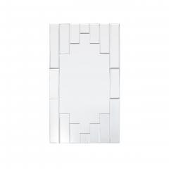 Art Deco Skyscraper Style Rectangular Tessellated Mirror with Beveled Detailing - 4744599