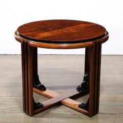 Art Deco Skyscraper Style Side Occasional Table in Book Matched Walnut - 3108568