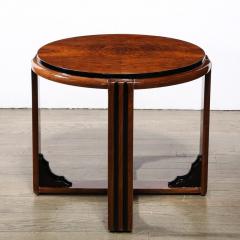 Art Deco Skyscraper Style Side Occasional Table in Book Matched Walnut - 3108638