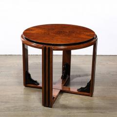 Art Deco Skyscraper Style Side Occasional Table in Book Matched Walnut - 3108652