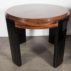 Art Deco Skyscraper Style Stepped Detail Side Table with Black Lacquer Legs - 1522608