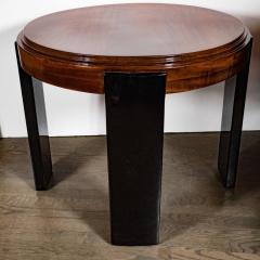 Art Deco Skyscraper Style Stepped Detail Side Table with Black Lacquer Legs - 1522611