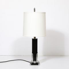 Art Deco Skyscraper Style Table Lamp in Black Enamel Chrome Fittings - 3861314