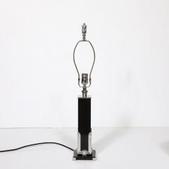 Art Deco Skyscraper Style Table Lamp in Black Enamel Chrome Fittings - 3861315