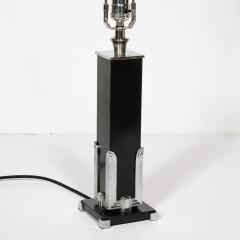 Art Deco Skyscraper Style Table Lamp in Black Enamel Chrome Fittings - 3861367