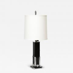 Art Deco Skyscraper Style Table Lamp in Black Enamel Chrome Fittings - 3864459