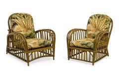 Art Deco Split Reed Rattan Salon Seating Set - 4634120