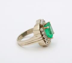 Art Deco Square Cut Emerald Ring - 2995458