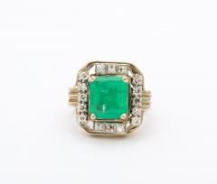 Art Deco Square Cut Emerald Ring - 2995460