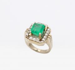 Art Deco Square Cut Emerald Ring - 2995462