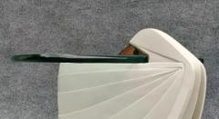 Art Deco Stone Chrome Glass Swan Form Side Table Made in Italy 1970s - 3253757