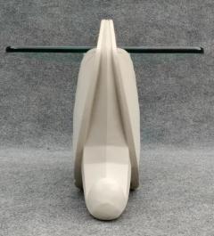 Art Deco Stone Chrome Glass Swan Form Side Table Made in Italy 1970s - 3253827