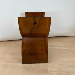 Art Deco Stool Walnut Veneer Black Fabric Italy circa 1930 - 4254674