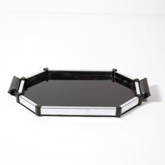 Art Deco Streamline Octagonal Chrome and Bakelite Serving Tray - 3861307