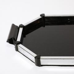 Art Deco Streamline Octagonal Chrome and Bakelite Serving Tray - 3861332