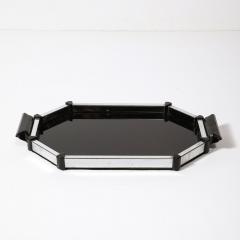 Art Deco Streamline Octagonal Chrome and Bakelite Serving Tray - 3861339