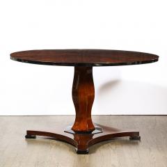 Art Deco Streamlined Bookmatched Walnut and Black Lacquer Center Dining Table - 2220041